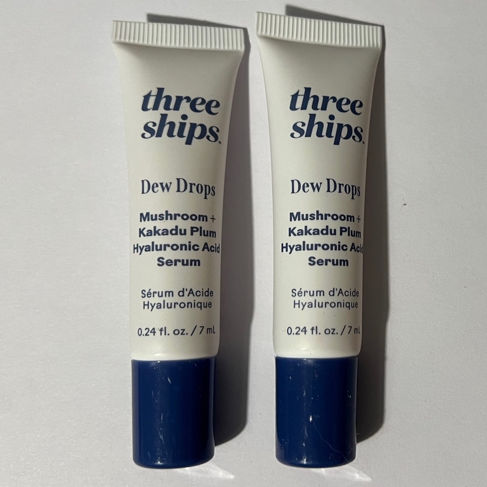 THREE SHIPS Dew Drops Kakadu Plum + Mushroom Hyaluronic Acid Serum TRIAL SIZEX2